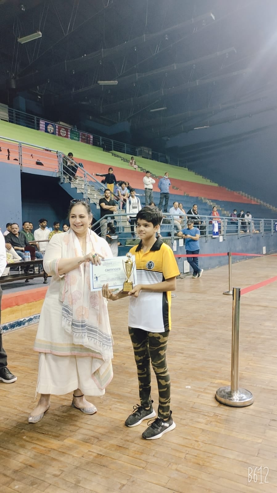 Dhara Gupta of grade VII D stood first in District level Badminton Championship under 13-14.