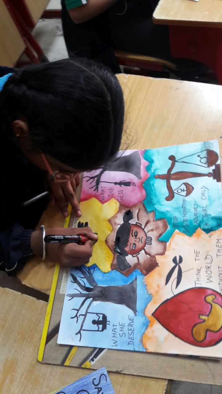 Save The Girl Child- Poster Making Activity | The Millennium School, Noida
